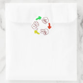 Rock-papier-schaar basisspel sticker (Tas)