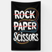 Rock Papier Schaar Lesbisch Grappig Gay Pride LGBT Spandoek (Verticaal)