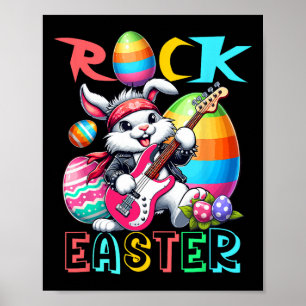 Rock Pasen Kostuum Konijn Speelt Gitaar Gitarist Poster