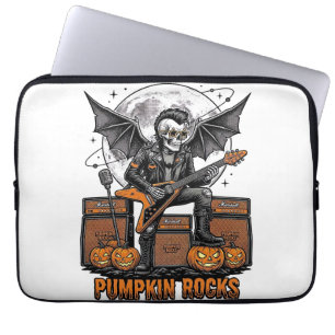 Rock Pompoen Schedel Vintage Gravure Halloween Shi Laptop Sleeve