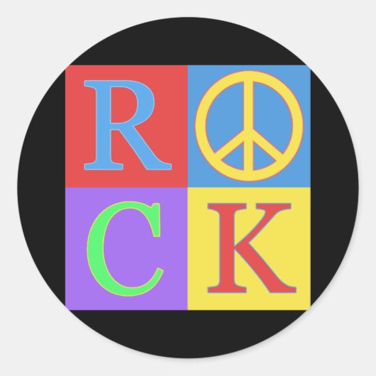 Rock Pop Art Design Ronde Sticker (Voorkant)