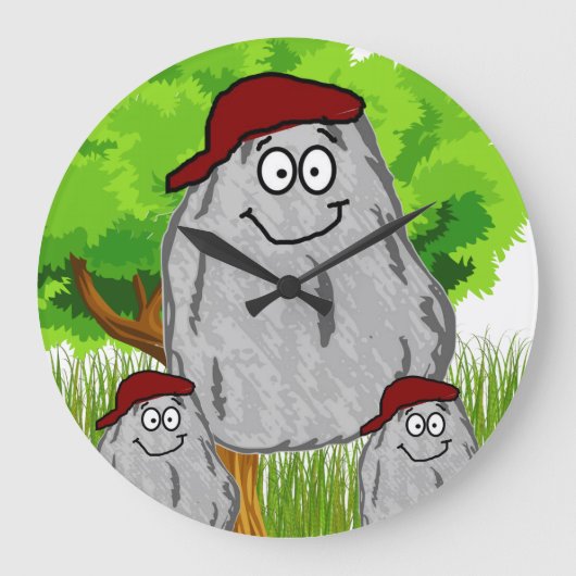 Rock Potato Red Cap Clock Grote Klok (Voorkant)
