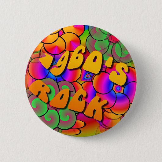 Rock Psychedelic Flower Power Button 1960 (Voorkant)