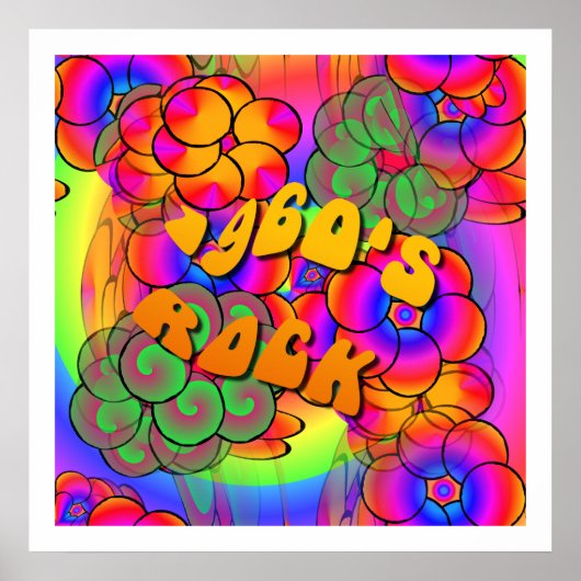 Rock Psychedelic Flower Power Poster 1960 (Voorkant)