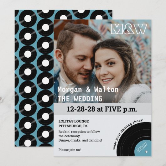 Rock Record Album Concert Style Faire-part de mari (Devant / Derrière)