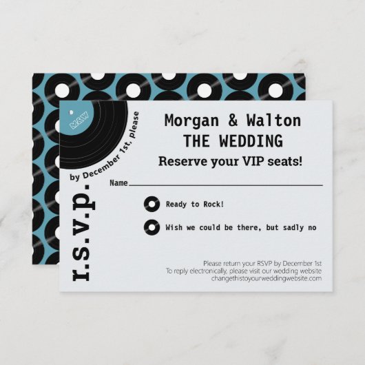 Rock Record Album Concert Style Simple RSVP (Devant / Derrière)