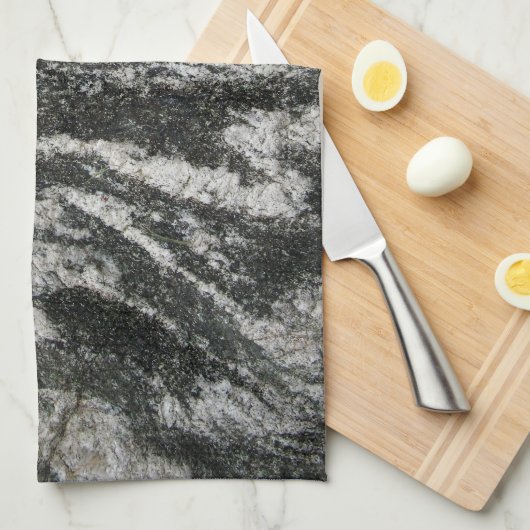 Rock Rock met Grey Geology Cat Pattern Theedoek (Quarter Fold)