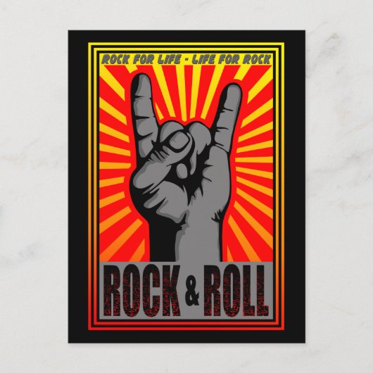 Rock & Roll Briefkaart (Voorkant)