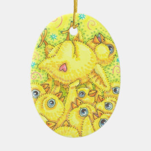 ROCK & ROLL CHICK, SPRING MOSH PIT ORNAval Keramisch Ornament