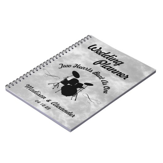 Rock & Roll Drummer Wedding Planner Musician Drum Notitieboek (Linkerzijde)