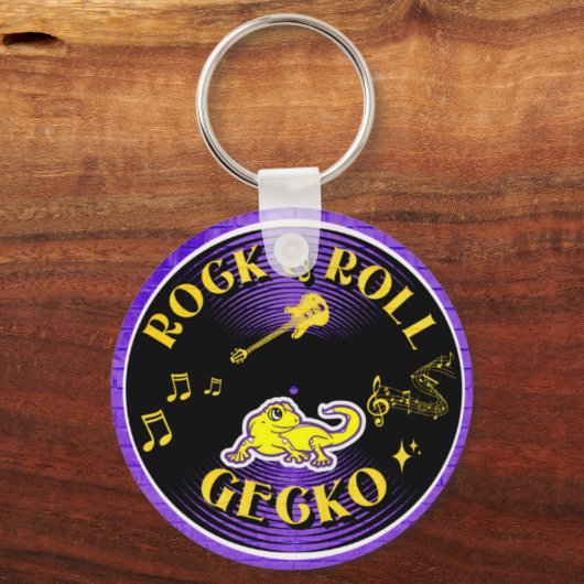 Rock & Roll Gecko sleutelhanger (Voorkant)