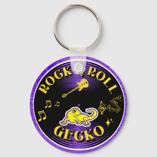 Rock & Roll Gecko sleutelhanger (Achterkant)