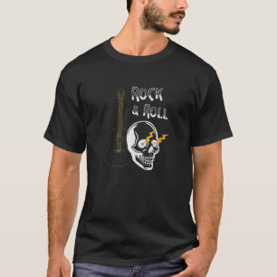 Rock & Roll Gitaar Funky Skull Rocker Muzikant T-shirt