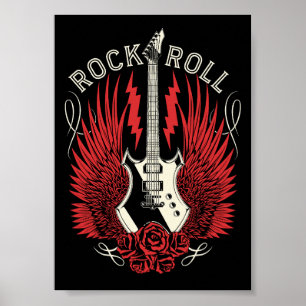 Rock & Roll Gitaarrozen Poster