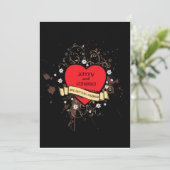 Rock & Roll Grungy Heart Kaart (Staand voorkant)