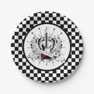 Rock & Roll Guitar Geboren in Rock Musician Party Papieren Bordje