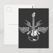 Rock Roll Guitar Player Skeleton Hands Wings Briefkaart (Voorkant / Achterkant)