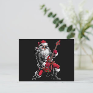 Rock & Roll Kerstmis Sinterklaas gitaar speler Feestdagenkaart