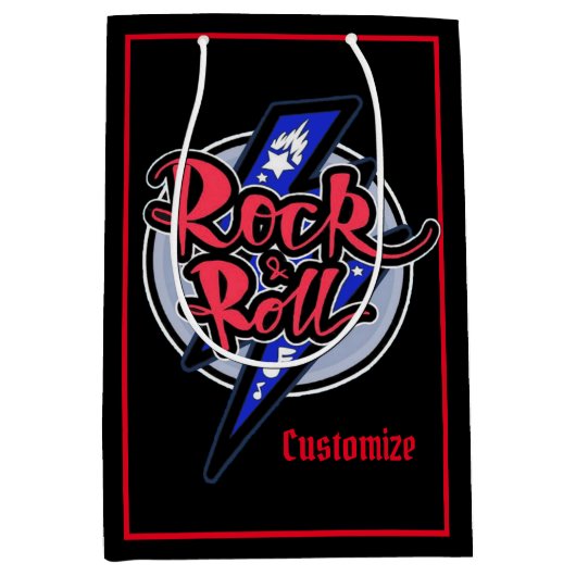 Rock & Roll Lightning Black Medium Cadeauzakje (Voorkant)
