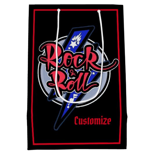 Rock & Roll Lightning Black Medium Cadeauzakje (Achterkant)