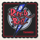 Rock & Roll Lightning Kartonnen Onderzetters (Voorkant)