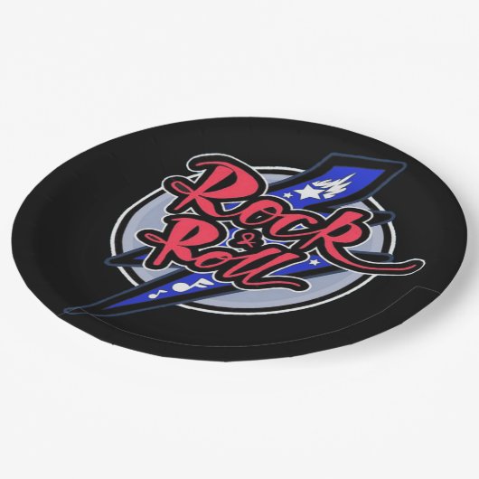 Rock & Roll Lightning Papieren Bordje (Gekanteld)
