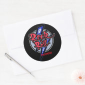 Rock & Roll Lightning Ronde Sticker (Envelop)