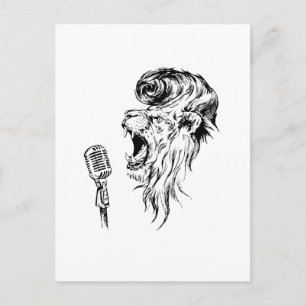 Rock&roll lion briefkaart