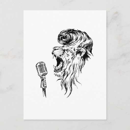 Rock&roll lion briefkaart (Voorkant)