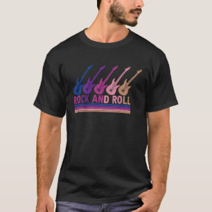 Rock & Roll Multikleur Elektrische Gitaren T-shirt