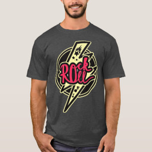 Rock Roll Music Lover Badge T-shirt
