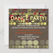 Rock & Roll Musique Anniversaire Fête Invitation (Dos)