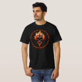 Rock & Roll Muziek Flaming Skull Heavy Metal Rocke T-shirt (Voorkant volledig)