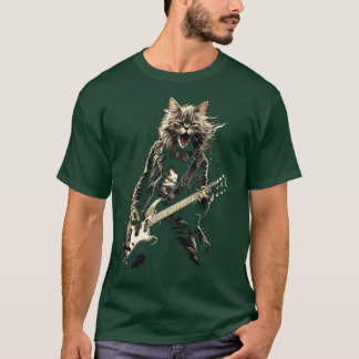 Rock Roll Muziekconcert Festival Cat Rock Gitaar 2 T-shirt