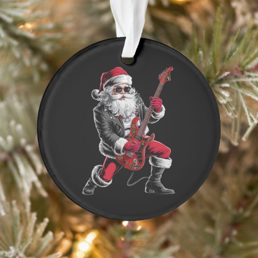 Rock & Roll Noël Santa Claus Guitare Player (Arbre)