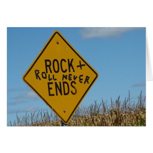 Rock + Roll Nooit eindigt, Fun Street Sign Graffit (Voorkant Horizontaal)