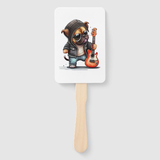 Rock Roll Puppy Dog (Drie) Handwaaier (Voorkant)