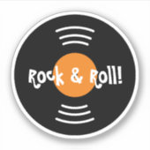 Rock & Roll record aangepaste vinyl sticker (Voorkant)