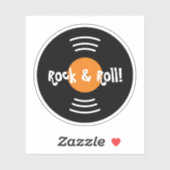 Rock & Roll record vinyle autocollant personnalisé (Feuille)