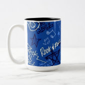 Rock & Roll Rock Star Blue Coffee Mug (Gauche)