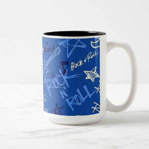 Rock & Roll Rock Star Blue Tweekleurige Koffiemok