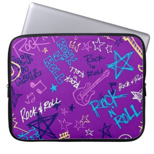 Rock & Roll Rock Star Paarse laptophoes Laptop Sleeve