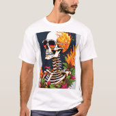 Rock & Roll Skull Crossbones T-Shirt Design (Devant)