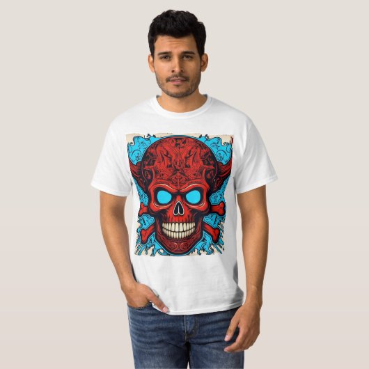 Rock & Roll Skull - Tijdloze Rebel Spirit 👕 T-shirt (Voorkant volledig)