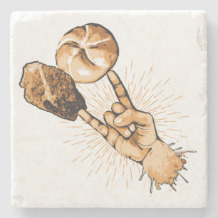 Rock & Roll Stone Coaster Stenen Onderzetter