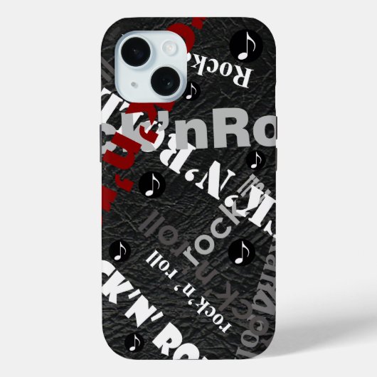 Rock & Roll typografie - zwart Case-Mate iPhone Case (Achterkant)