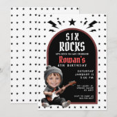 Rock & Roll verjaardagsfoto uitnodiging (Voorkant / Achterkant)