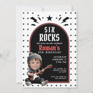 Rock & Roll verjaardagsfoto uitnodiging