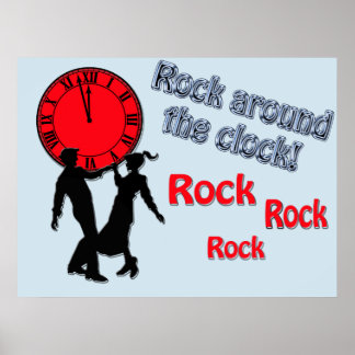 Rock rond de Clock Golden Oldies Song Titles Poster