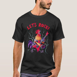 Rock Rooster speelt zware metalen gitaar Musi T-shirt